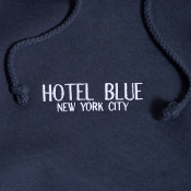 HOTEL BLUE - HOODIE LOGO EMBROIDERED - Navy