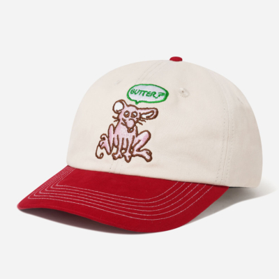 BUTTER GOODS - RODENT 6 PANEL CAP - Natural / Burnt Red