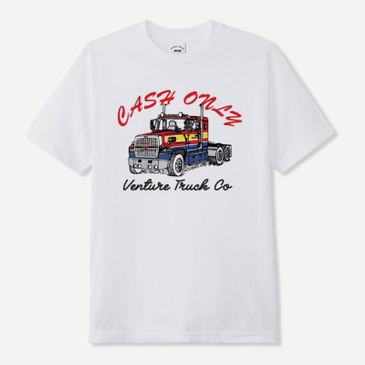 CASH ONLY x VENTURE - TRUCK TEE - White