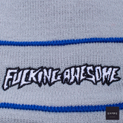 FUCKING AWESOME LITTLE STAMP STRIPED CUFF BEANIE GREY BLUE