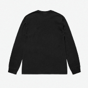 STUSSY - OUTLINED PIGMENT DYED LS TEE - BLACK