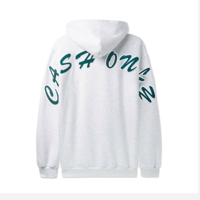 CASH ONLY - SPELL OUT PULLOVER HOOD - ASH GREY