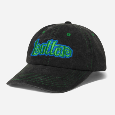 BUTTER GOODS - SWIRL 6 PANEL CAP - Washed Black