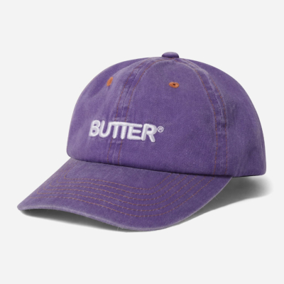 BUTTER GOODS - ROUNDED LOGO 6 PANEL CAP - Washed Grape