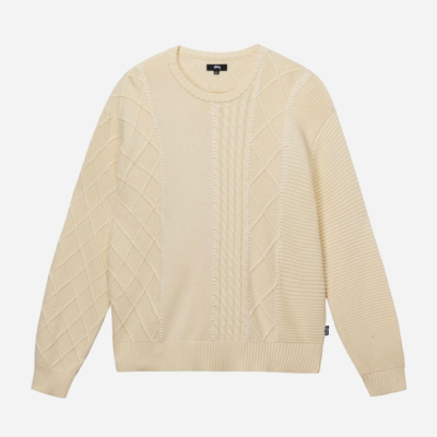 STUSSY - PATCHWORK SWEATER - NATURAL
