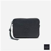 HERSCHEL OXFORD POUCH LEATHER - Black pebbled leather