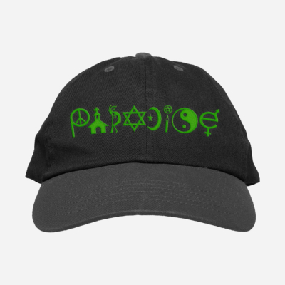PARADISE - COEXIST EMBROIDERED DAD HAT - Black