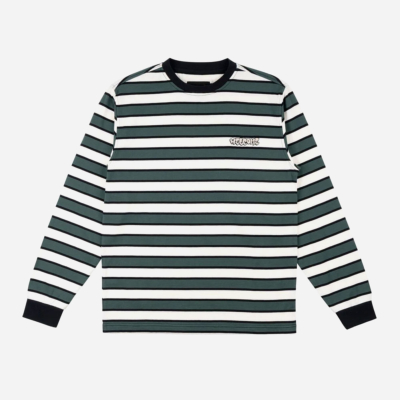 WELCOME SKATEBOARDS - COOPER STRIPED YARN-DYED L/S KNIT - Spruce