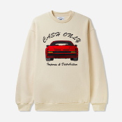 CASH ONLY - CAR EMBROIDERED CREWNECK - CREAM