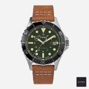 TIMEX NAVI XL AUTOMATIC 41mm LEATHER - Brown Green
