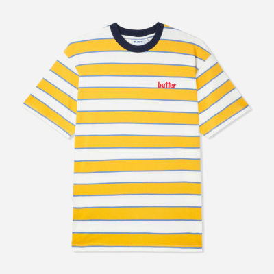 BUTTER GOODS - CAPE STRIPE TEE - White Yellow