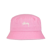 STUSSY - WASHED STOCK BUCKET HAT - Pink