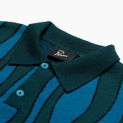 PARRA - AQUA WEED WAVES KNITTED POLO SHIRT -  Multi