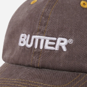 BUTTER GOODS - ROUNDED LOGO 6 PANEL CAP - Washed Oakwood