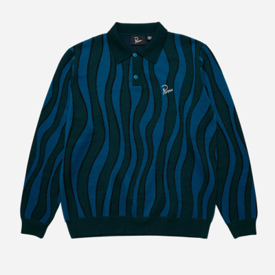 PARRA - AQUA WEED WAVES KNITTED POLO SHIRT -  Multi