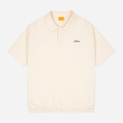 DIME - WAVE CABLE KNIT POLO - Cream