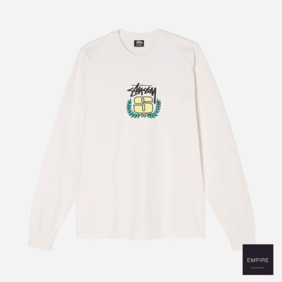 STUSSY S WREATH PIG. DYED LS TEE NATURAL