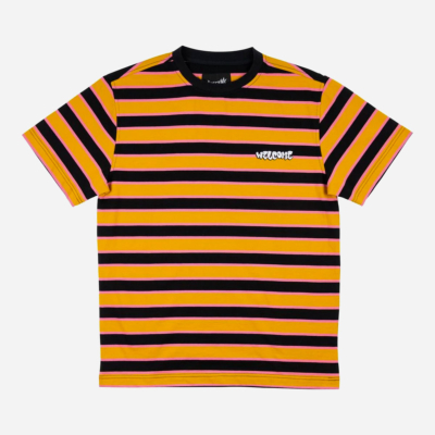 WELCOME SKATEBOARDS - COOPER STRIPED YARN-DYED S/S KNIT - Gold