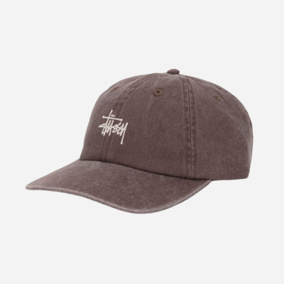 STUSSY - WASHED STOCK LOW PRO CAP - Mud