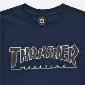THRASHER - OUTLINED TEE - Navy Black