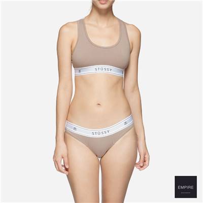 STUSSY CROSS BACK CROP - Taupe