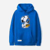 BUTTERGOODS x PEANUTS - JAZZ CHENILLE APPLIQUE PULLOVER HOOD - ROYAL BLUE