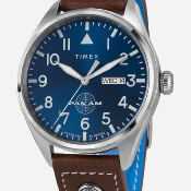 TIMEX X PAN AM - WATERBURY DAY-DATE 42mm - Leather Strap Watch